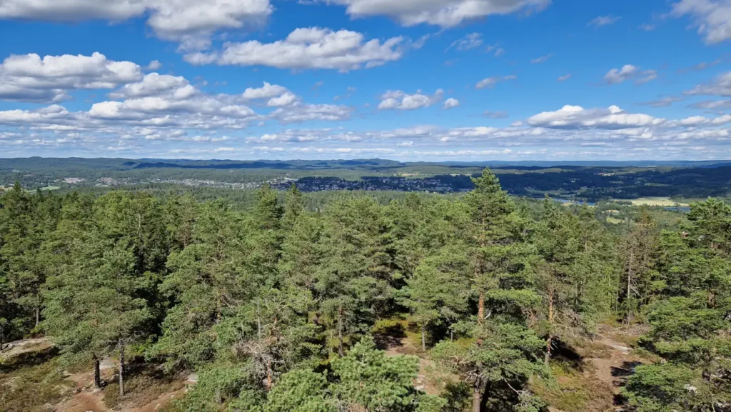 Ytre Enebakk sett fra Mjerskaugtårnet