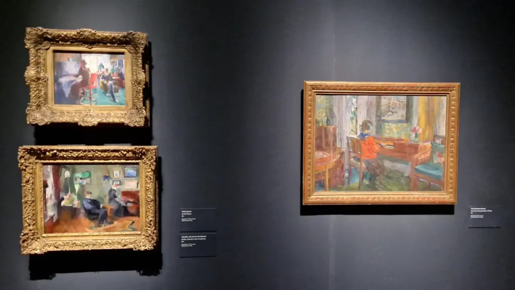 Tre malerier av Harriet Backer