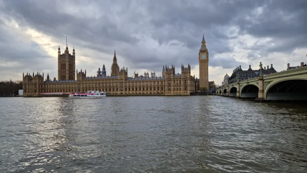 Big Ben, Palace of Westminster og Westminster Bridge