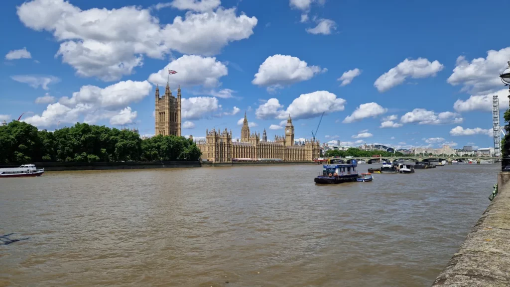 Palace of Westminster sett fra Lambeth Palace