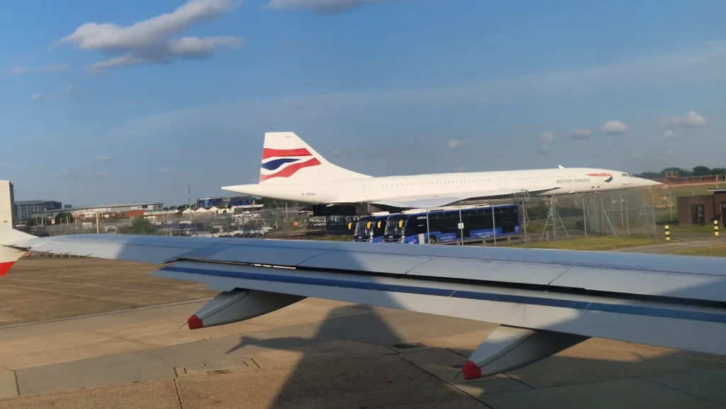 Concorde-fly på London Heathrow lufthavn