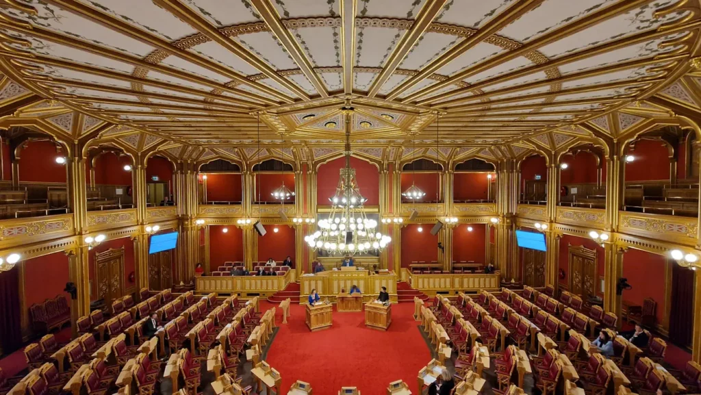 Stortingssalen sett fra galleriet